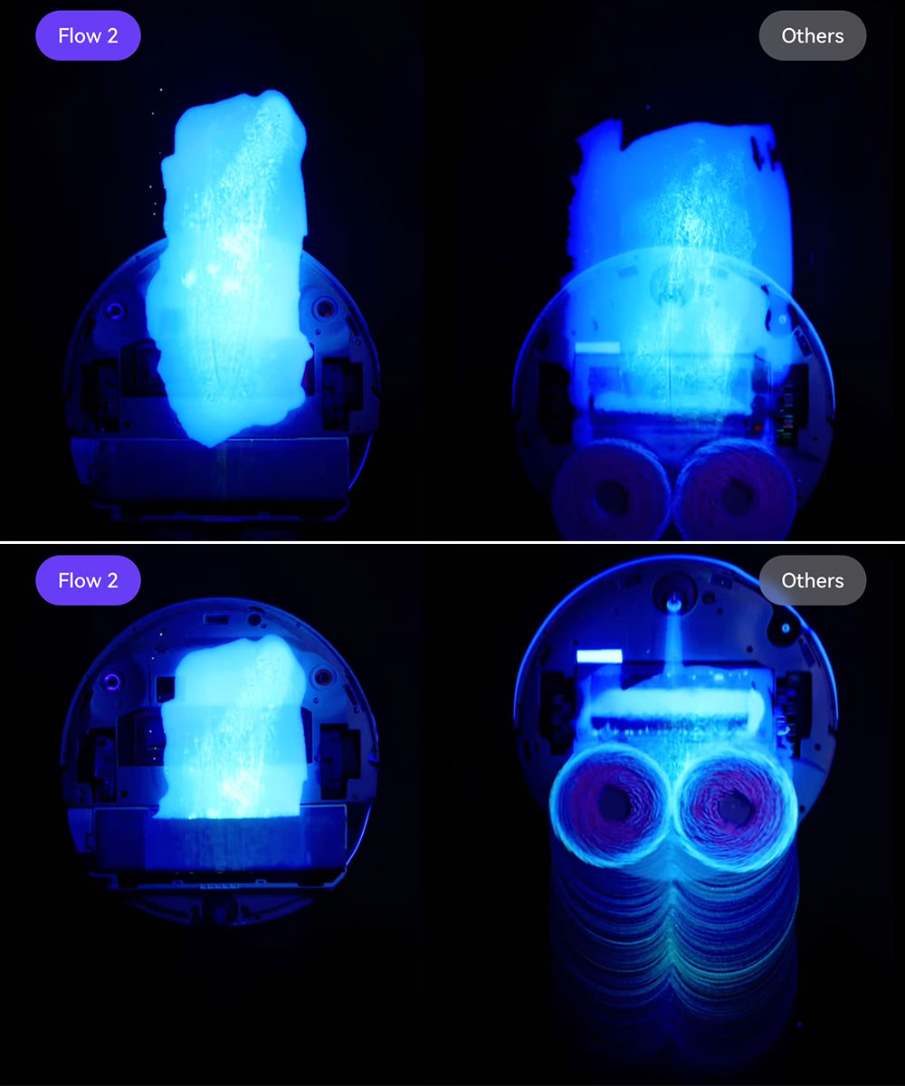 SpinWave vs. Flow 2 where Spinwave is smearing the wet dirt around.