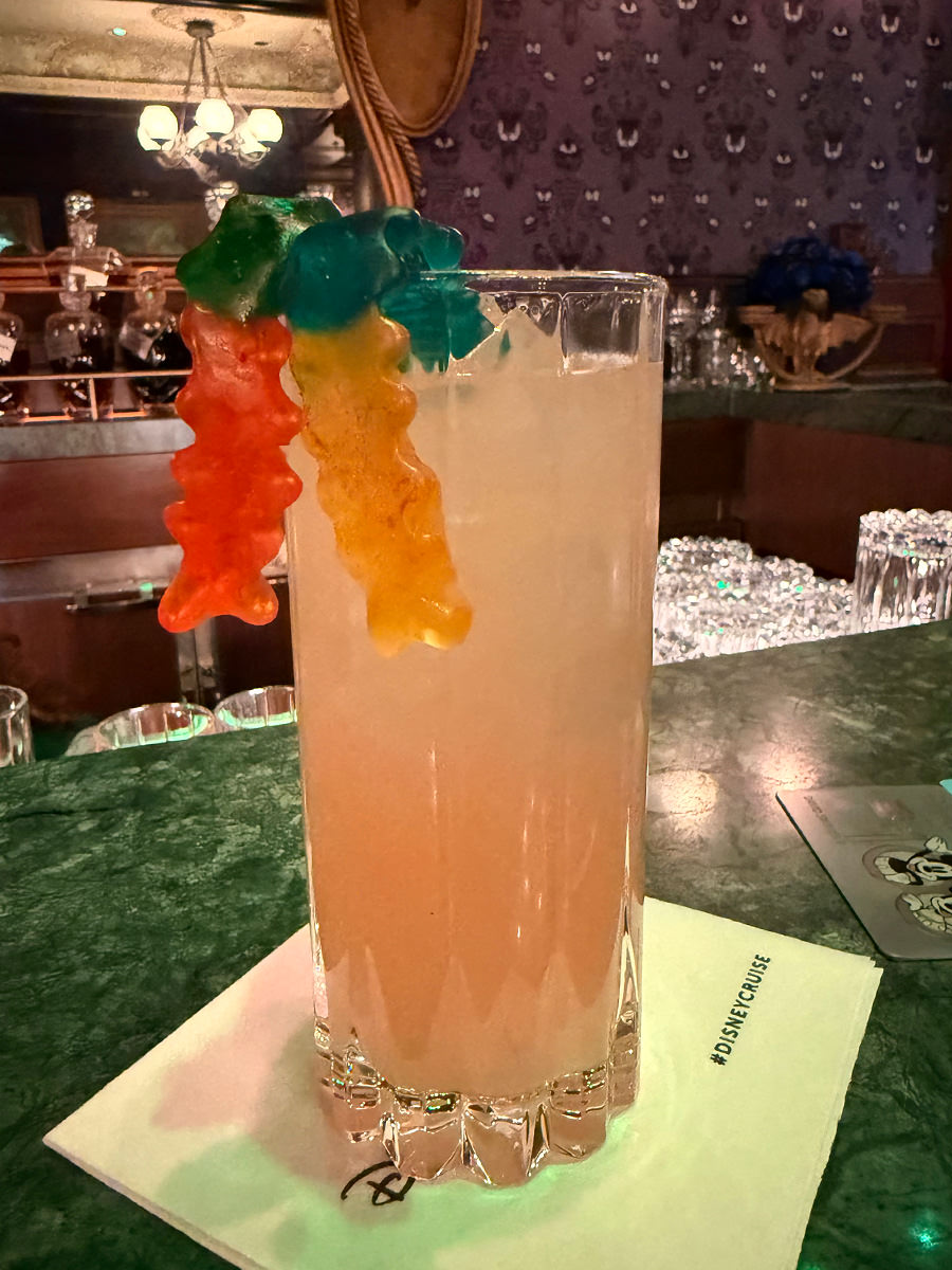 Drink menu in the Haunted Mansion Parlor