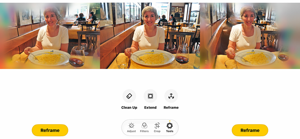 Mom eating pasta and different angles.