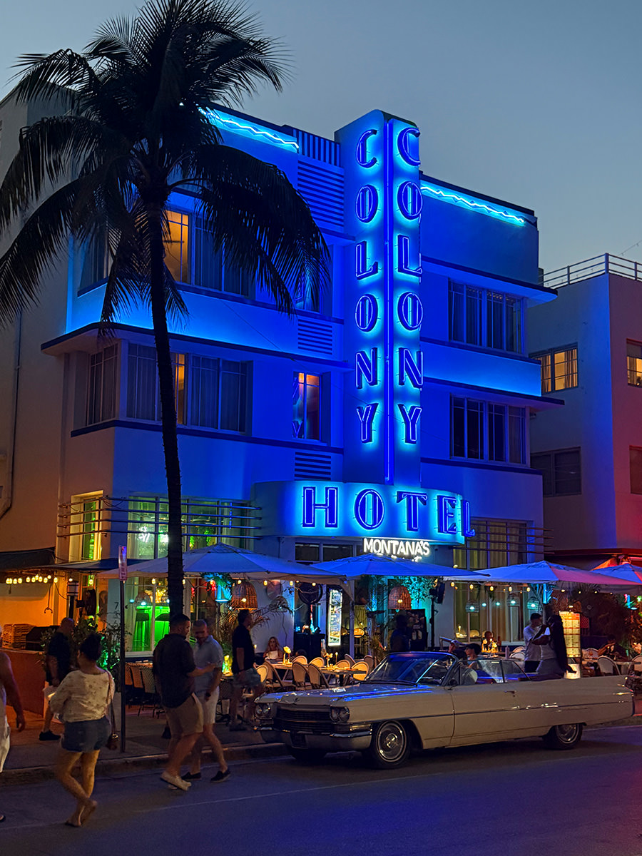 Colony Hotel at Night in South Beach