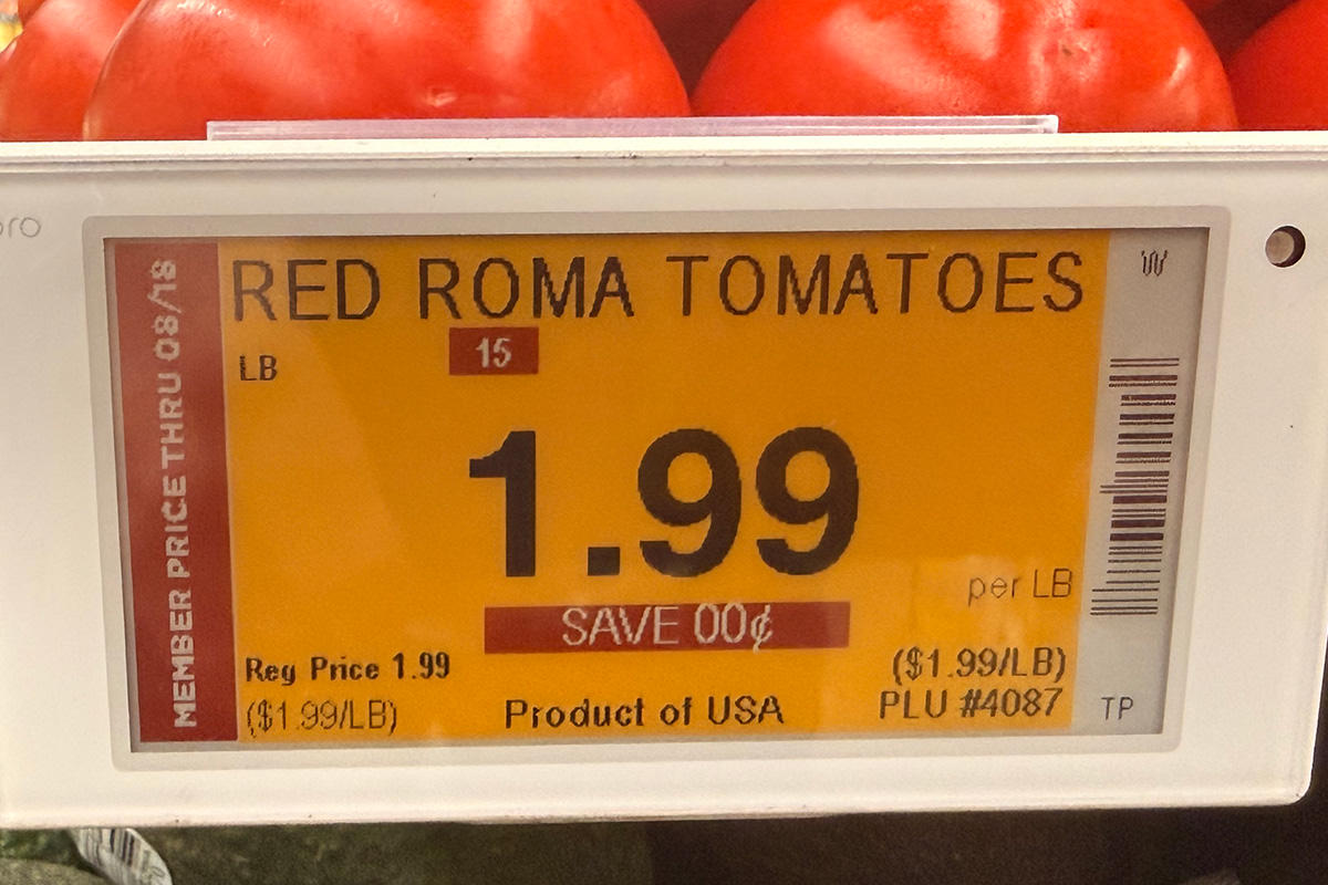 Digital Price Tags ZERO DOLLARS SAVINGS.