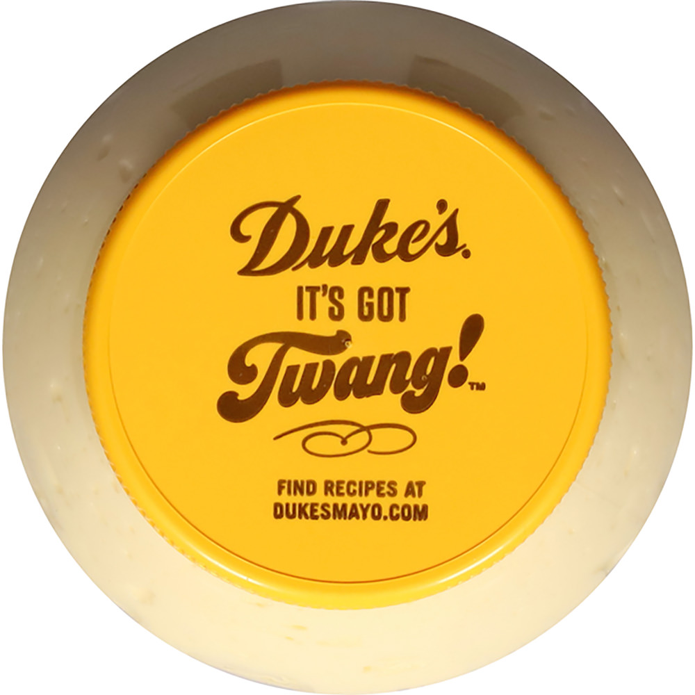 Lid on the top of Duke's Mayo