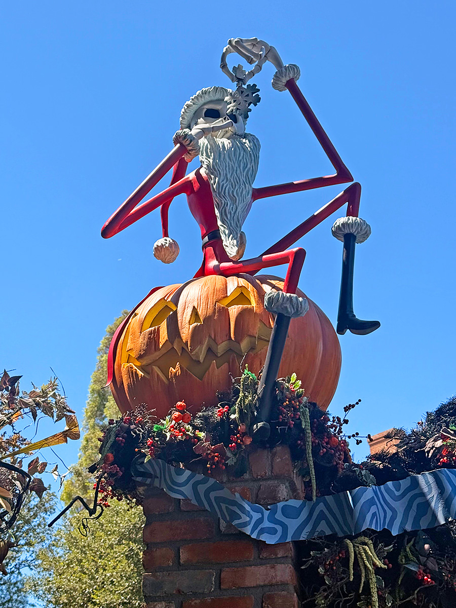Jack Skellington! The Haunted Mansion dressed for Halloween and Christmas.
