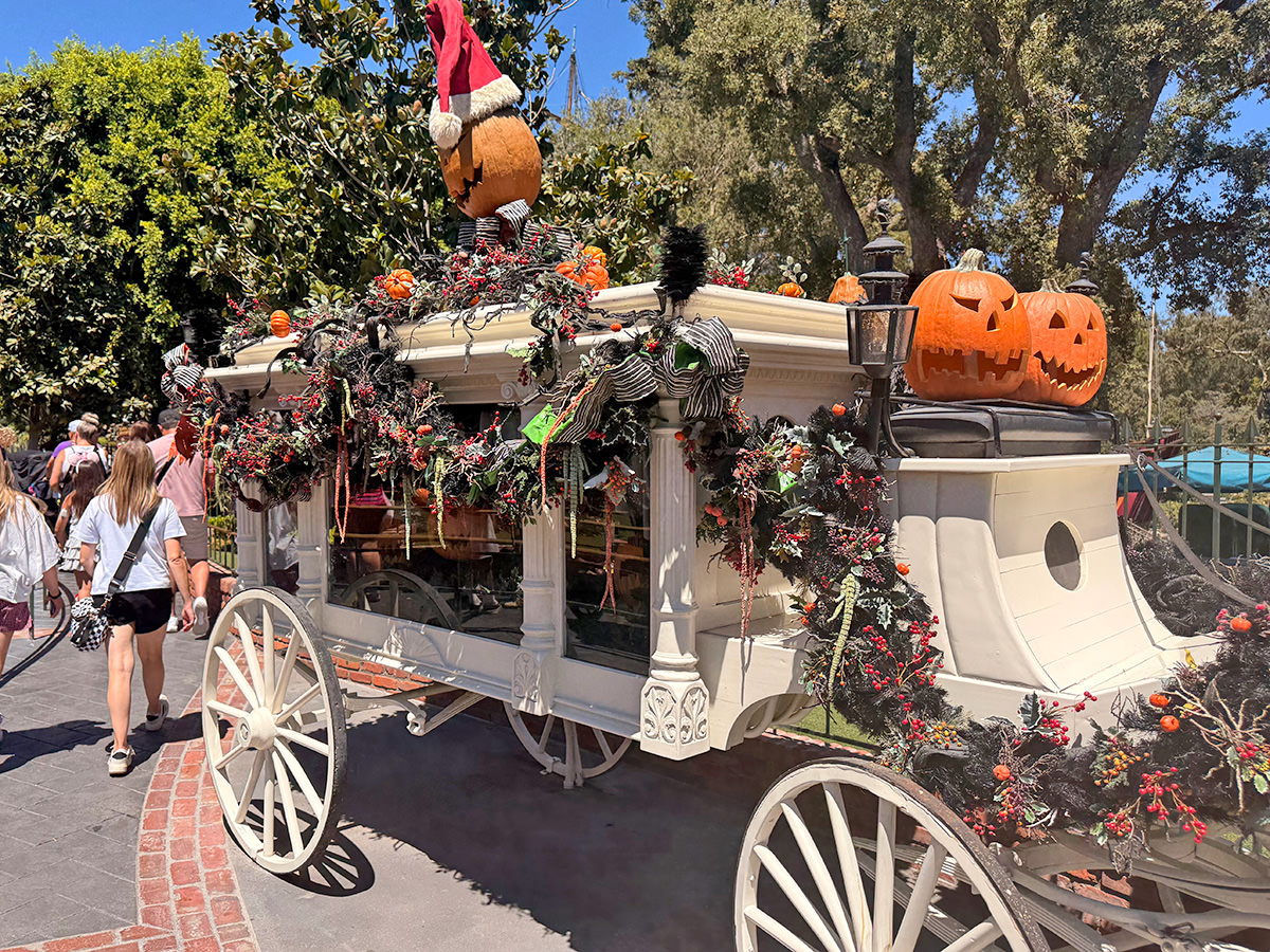 The Haunted Mansion dressed for Halloween and Christmas.