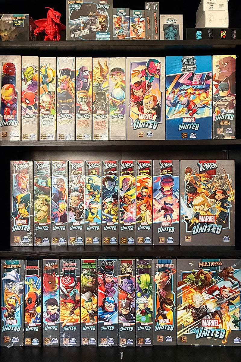 My beautiful built-in game shelves!