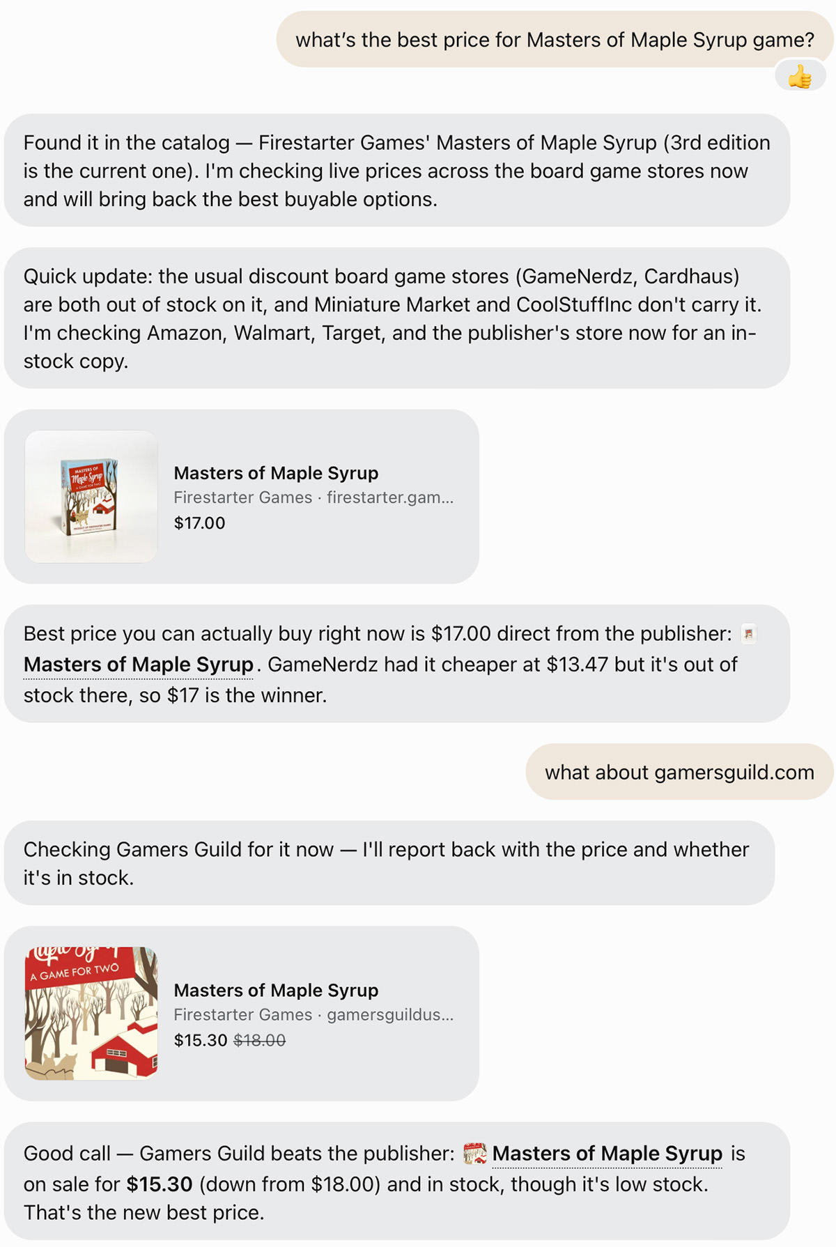 Muse fails to find the lowest price for a game I was looking for.